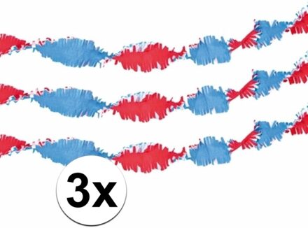 3x Holland versiering slingers brandvertragend - Feestslingers Multikleur