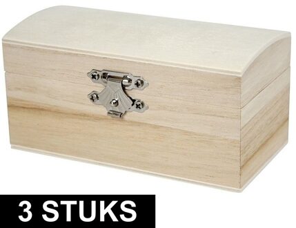 3x Houten kistjes onbedrukt 11 cm