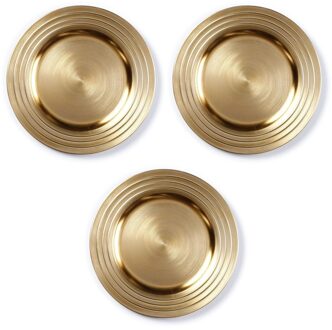 3x Kaarsenborden/plateaus goud 33 cm rond - Action products
