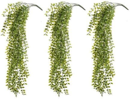 3x Kantoor UV kunstplanten groene ficus hangplant/tak 80 cm