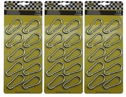 3x Karabijnhaken set 10 stuks