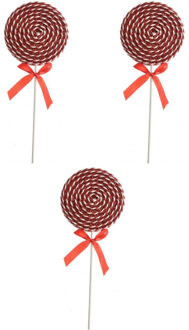 3x Kerst hangdecoratie rood/witte lolly snoepgoed 36 cm - Kersthangers Multikleur