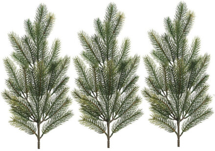 3x Kerstversiering dennentakken/dennentakjes groen 66 cm - Decoratieve tak kerst