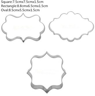 3x Keuken Rvs Hond Bot Cookie Cutter Biscuit Fondant Gebak Bakken Hulpmiddel Cake Sugarcraft Decorating Mold kader-3stk