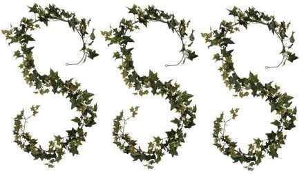 3x Klimop/Hedera kunstplanten slingers groen 180 cm