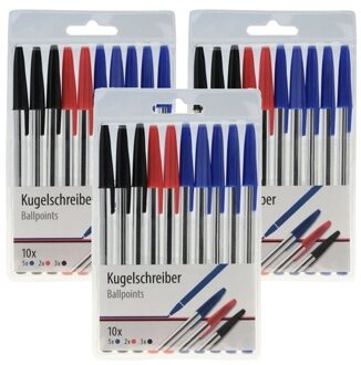 3x Kogelbalpennen set van 10 stuks - Pennen