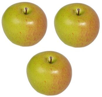 3x Kunst fruit appels 8 cm - Kunstbloemen Multikleur