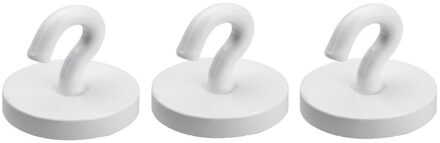 3x Kunststof ophang magneten met haak 2 cm - Ronde magnetische haakjes