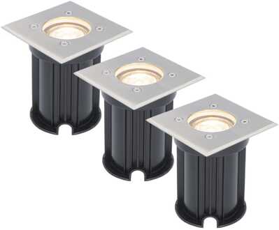 3x - LED Grondspots - Zilver