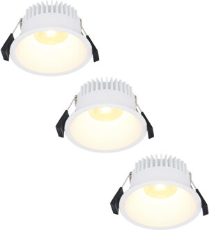 3x - LED Inbouwspots Badkamer IP44 Wit