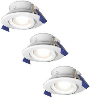3x - LED Inbouwspots Badkamer IP65 Wit