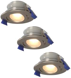 3x - LED Inbouwspots Badkamer IP65 Zilver