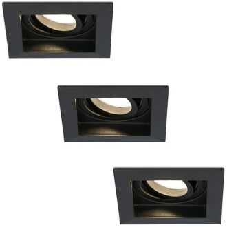 3x - LED Inbouwspots Zwart
