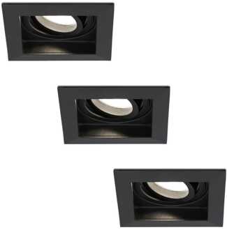 3x - LED Inbouwspots Zwart