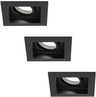 3x - LED Inbouwspots Zwart