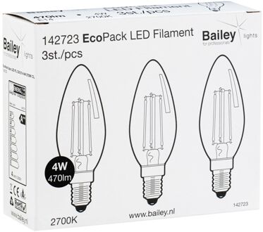 | 3x LED Kaarslamp | Kleine fitting E14 | 4W Helder