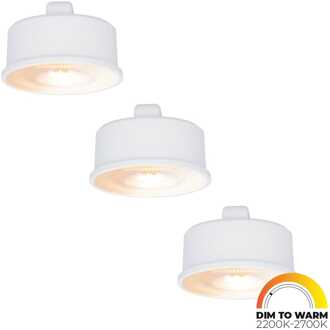 3x LED Module - Dimbaar - 3.8W 220lm - Dim to warm - Vervangt 50 Watt - GU10 fitting - Plat - Universele fitting Wit