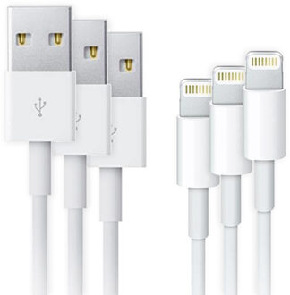 3x Lightning naar USB-kabel - 1 meter - Wit - 1m