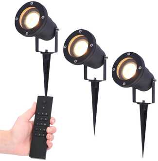 3x Lumi LED Prikspot Zwart IP65 GU10