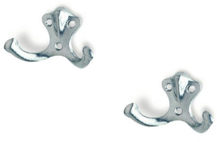 3x Luxe kapstokhaken / jashaken / kapstokhaakjes aluminium 3.9 x 2.2 cm