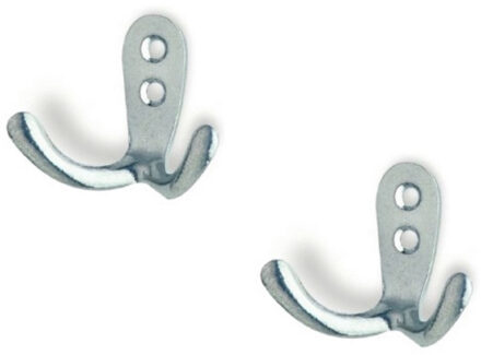 3x Luxe kapstokhaken / jashaken / kapstokhaakjes aluminium 4.5 x 2.8 cm