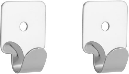 3x Luxe kapstokhaken / jashaken / kapstokhaakjes mat vernikkeld metaal enkele haak 4.1 x 3.0 cm