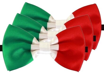 3x Luxe vlinderstrik/vlinderdag Italie - Italiaanse vlag - Italie thema verkleed accessoire