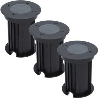 3x Maisy - LED Grondspots Zwart IP67 overrijdbaar