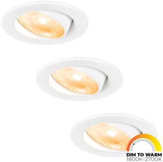 3x Malta - LED Inbouwspots Badkamer IP44 Wit