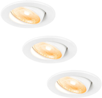 3x Malta - LED Inbouwspots Badkamer IP44 Wit