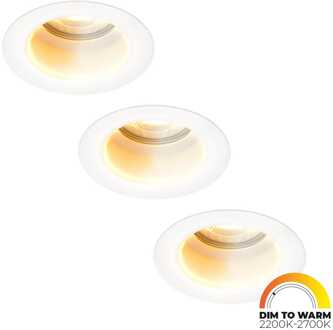 3x Mari - LED Inbouwspots Badkamer IP65 Wit