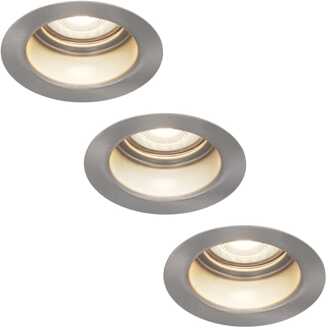 3x Mari - LED Inbouwspots Badkamer IP65 Zilver