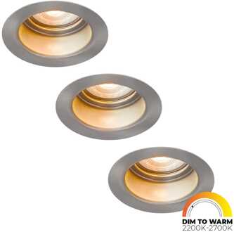 3x Mari - LED Inbouwspots Badkamer IP65 Zilver