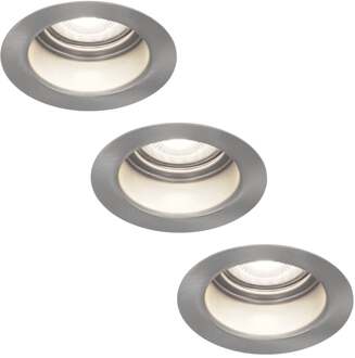 3x Mari - LED Inbouwspots Badkamer IP65 Zilver