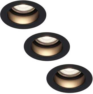 3x Mari - LED Inbouwspots Badkamer IP65 Zwart
