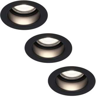 3x Mari - LED Inbouwspots Badkamer IP65 Zwart