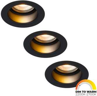 3x Mari - LED Inbouwspots Badkamer IP65 Zwart