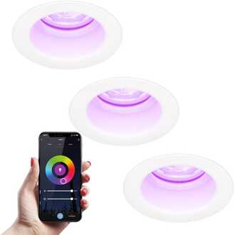 3x Mari Smart Inbouwspots RGBWW IP65 Wit