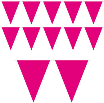 3x Mini vlaggenlijn / slinger versiering magenta roze