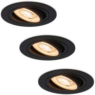 3x Miro - LED Inbouwspots Zwart