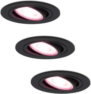 3x Miro Smart Inbouwspots RGBWW IP20 Zwart