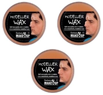 3x Modelleerwas 25 ml - Schmink make-up - Halloween/Carnaval verkleedaccessoires