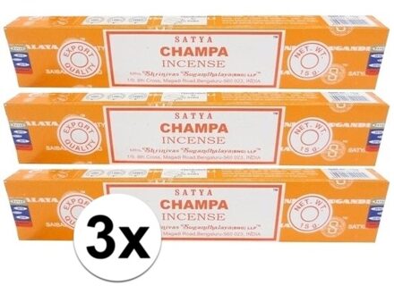 3x Nag Champa Wierook Champa 15 Gram - Wierookstokjes