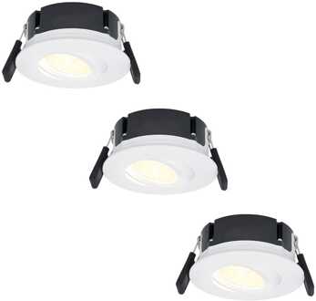 3x Napels - LED Inbouwspots Badkamer IP65 Wit