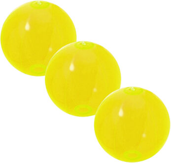 3x Neon gele strandbal - Strandballen Geel