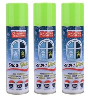 3x Nep sneeuw glow in the dark - Decoratiesneeuw Wit