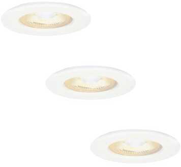 3x Nola - LED Inbouwspots Badkamer IP65 Wit