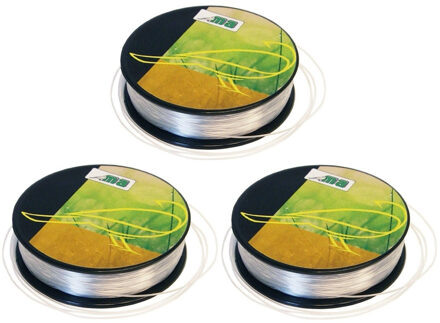 3x Nylon hobby binddraad/etalagedraad 0.3 mm x 25 meter op rol - Transparant - Sieradendraad - Visdraad - Nylon draad op rol