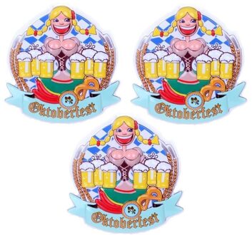 3x Oktoberfest 3D muur/wand decoraties Heidi 44cm