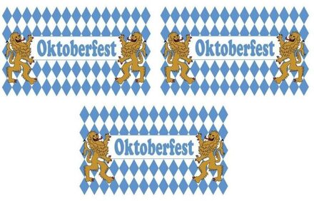 3x Oktoberfest vlaggen 90 x 150 cm Multi